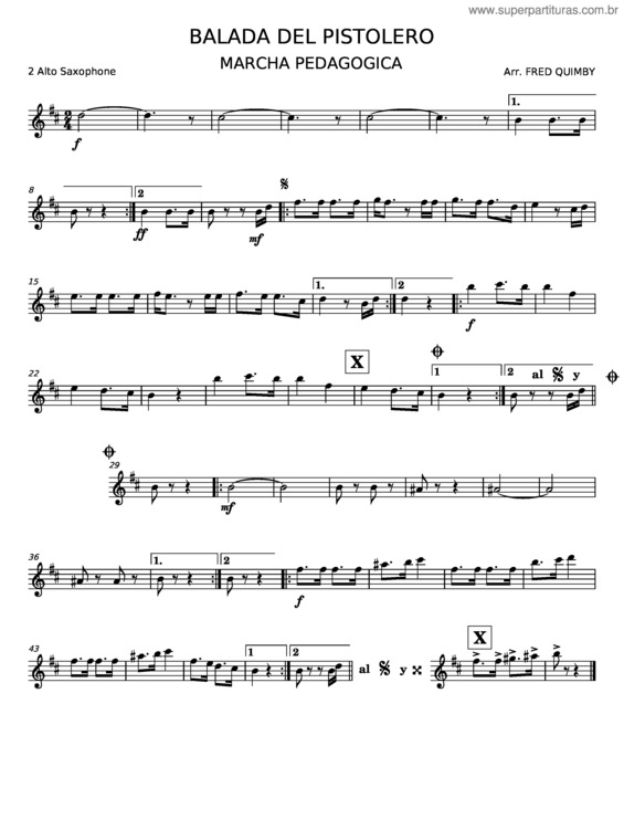 Partitura da música Balada Del Pistolero – Marcha Pedagogica v.2