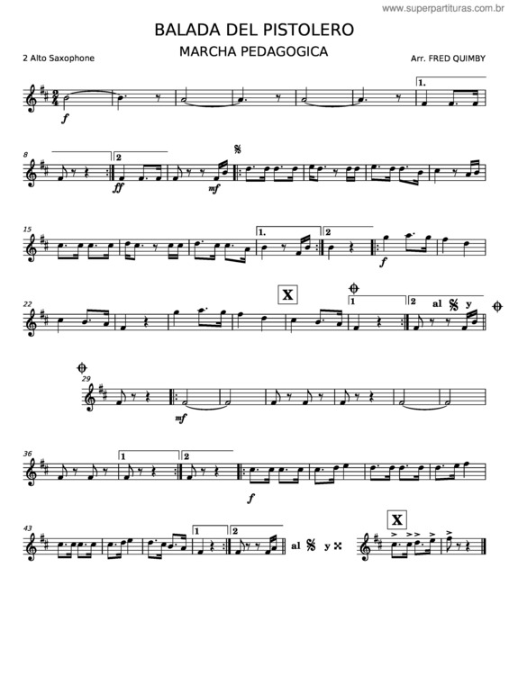 Partitura da música Balada Del Pistolero – Marcha Pedagogica v.4