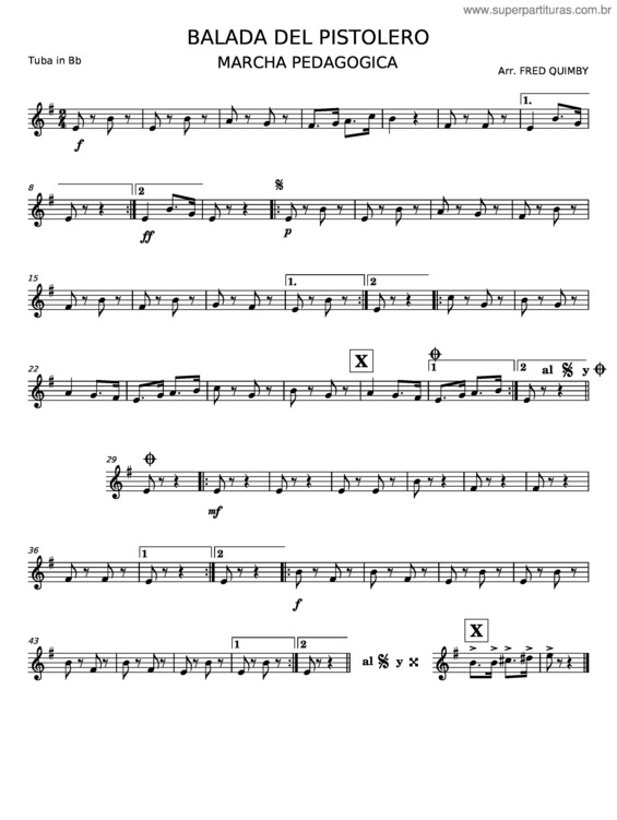 Partitura da música Balada Del Pistolero – Marcha Pedagogica v.7