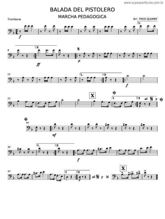 Partitura da música Balada Del Pistolero – Marcha Pedagogica v.9