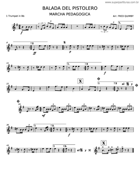 Partitura da música Balada Del Pistolero – Marcha Pedagogica