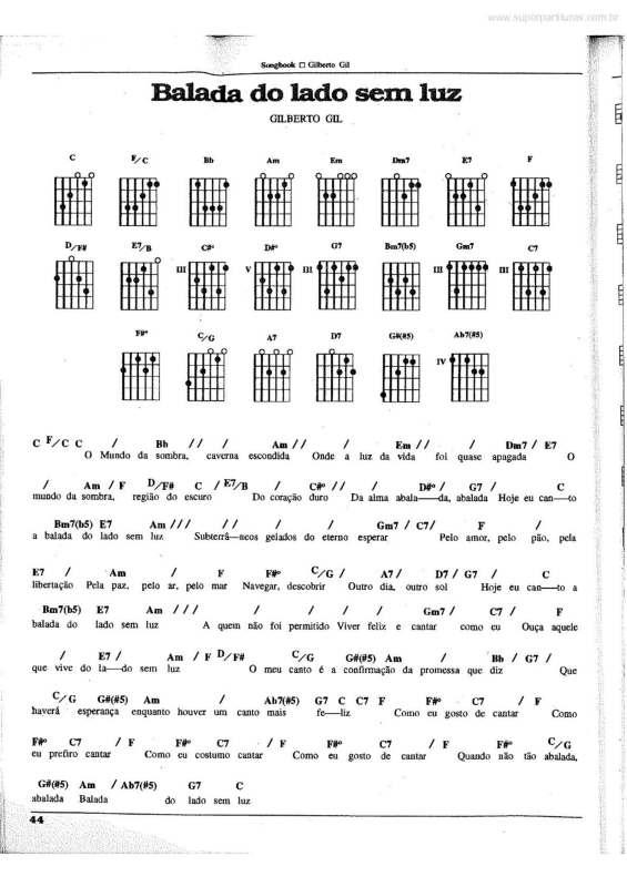 Partitura da música Balada do Lado Sem Luz