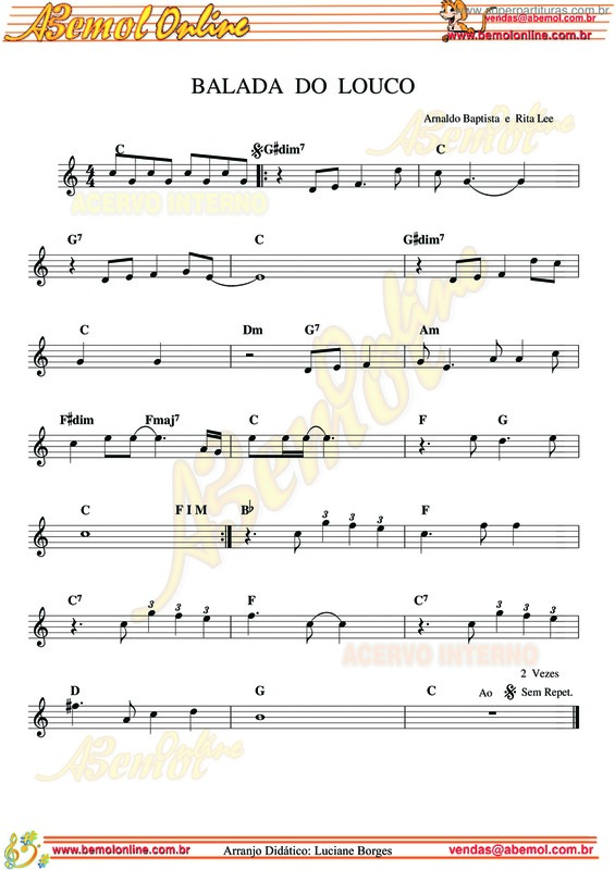 Partitura da música Balada Do Louco v.2