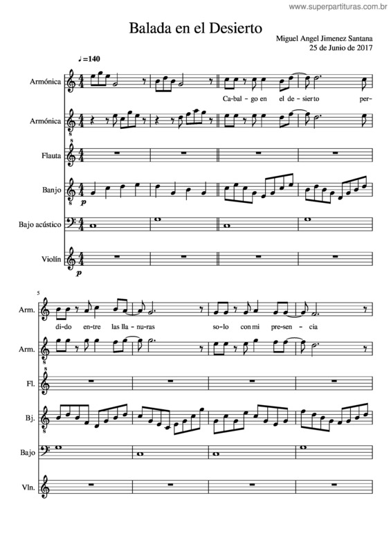 Partitura da música Balada En El Desierto