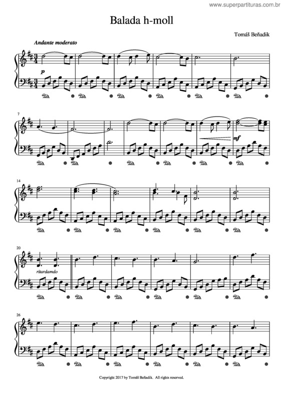 Partitura da música Balada H Moll