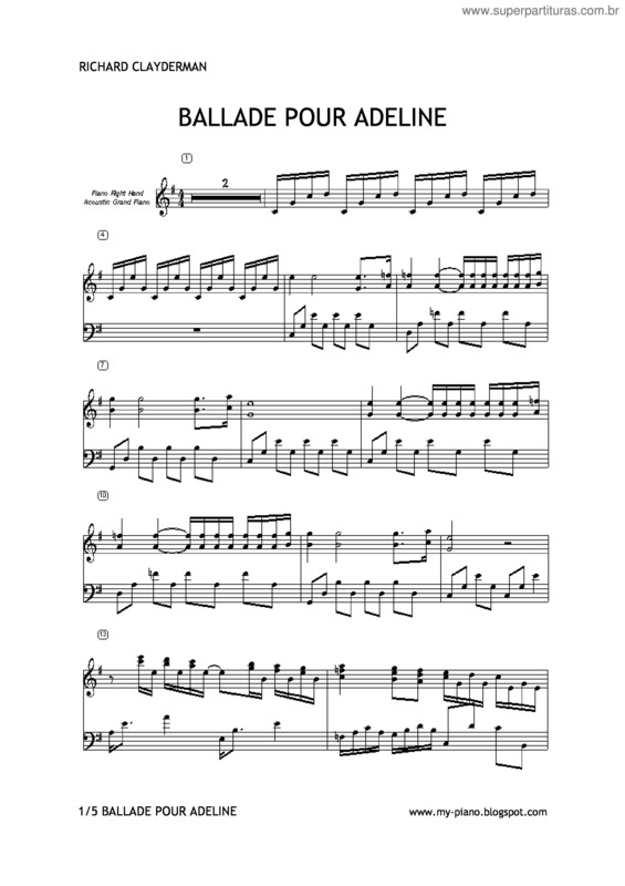 Partitura da música Balada Para Adelina v.2