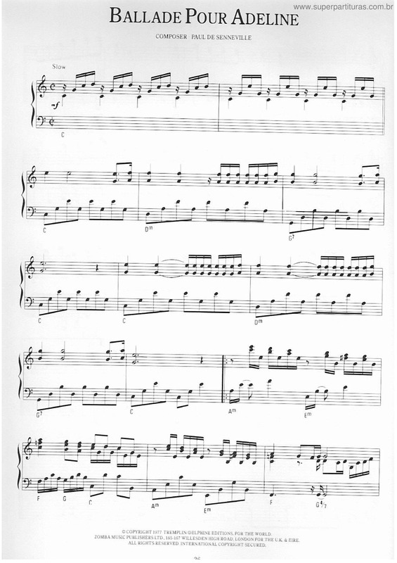 Partitura da música Balada Para Adelina