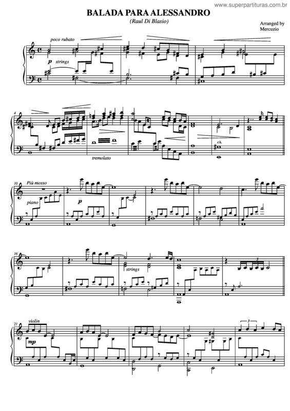 Partitura da música Balada Para Alessandro