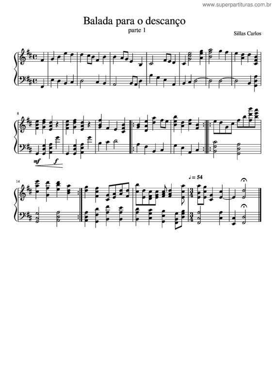 Partitura da música Balada Para O Descanço