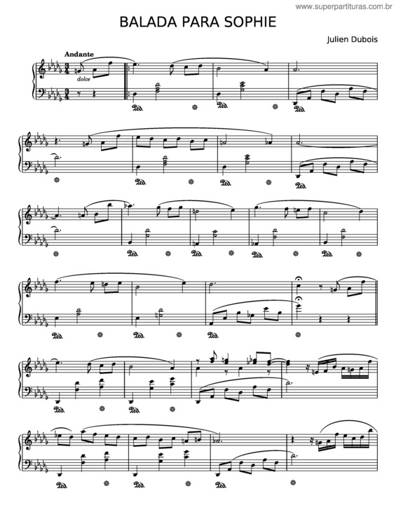 Partitura da música Balada Para Sophie – Julien Dubois