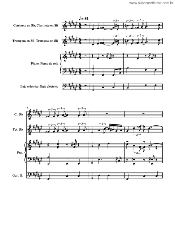 Partitura da música Balada Para Trompeta Y Clarinete En Bb