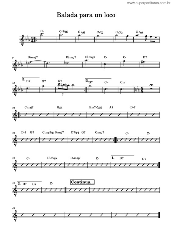 Partitura da música Balada Para Un Loco v.11