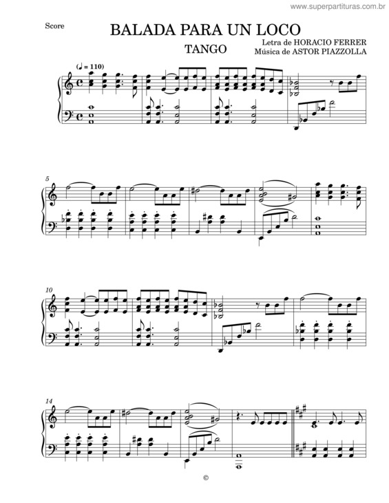 Partitura da música Balada Para Un Loco v.17