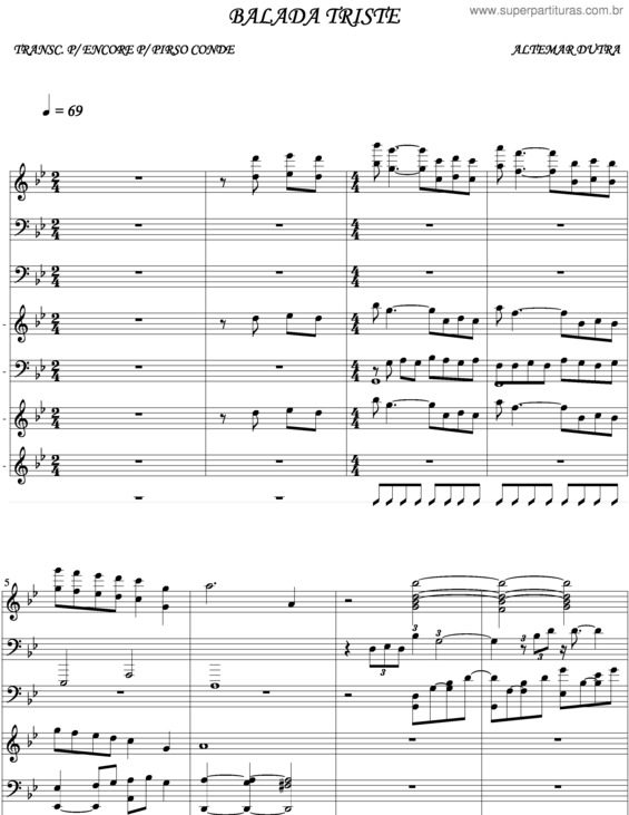 Partitura da música Balada Triste