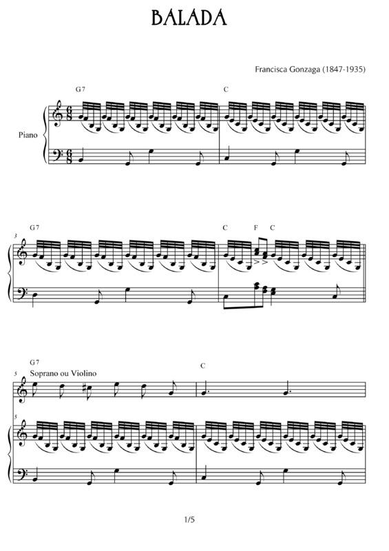 Partitura da música Balada v.2