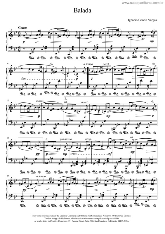 Partitura da música Balada v.5