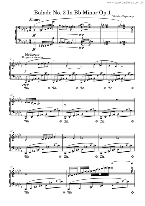 Partitura da música Balade No.2 In Bb Minor