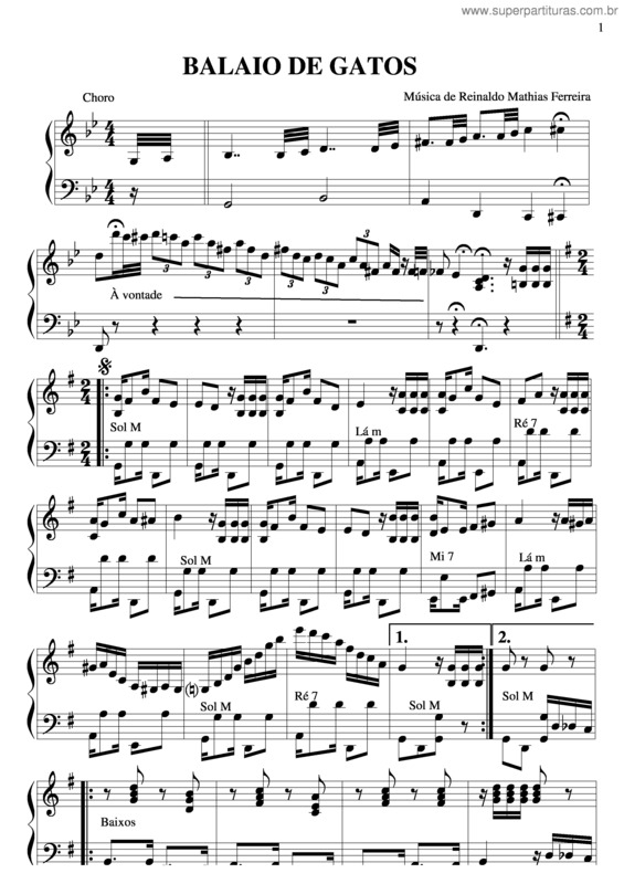 Partitura da música Balaio De Gatos v.2