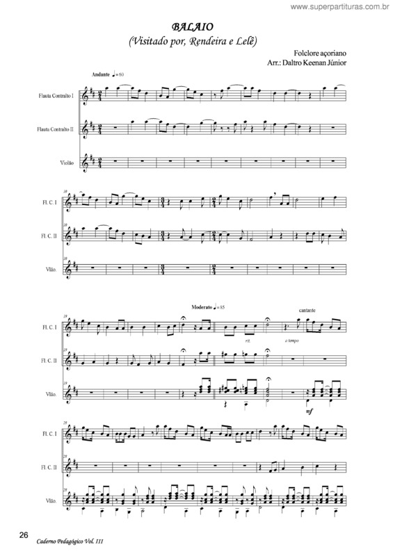 Partitura da música Balaio v.3