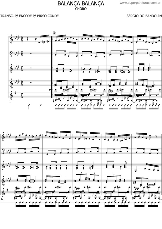 Partitura da música Balança Balança v.2