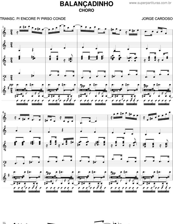 Partitura da música Balançadinho v.3