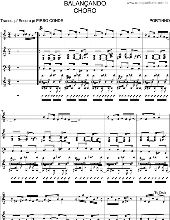 Partitura da música Balançando v.3