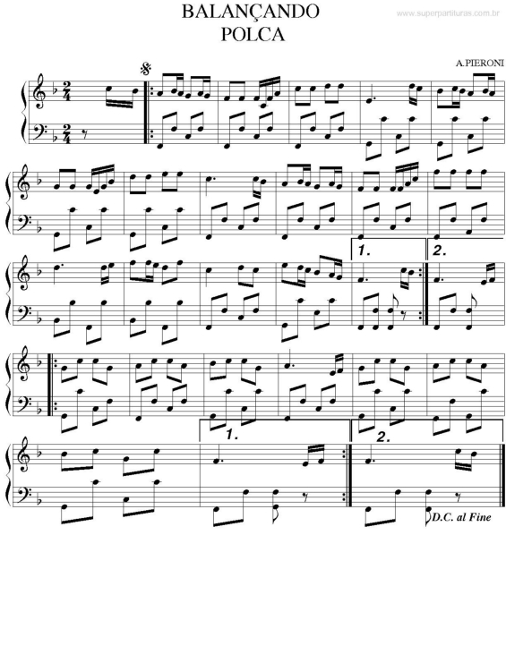 Partitura da música Balançando