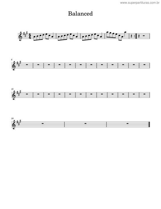 Partitura da música Balanced