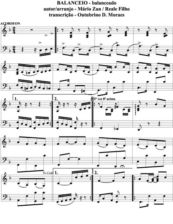 Partitura da música Balanceio v.3