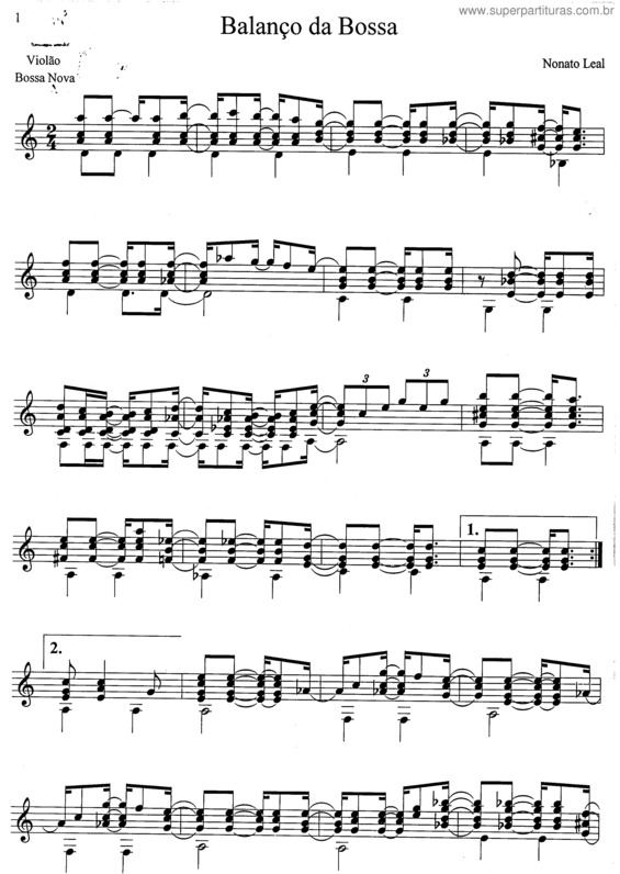 Partitura da música Balanço da Bossa