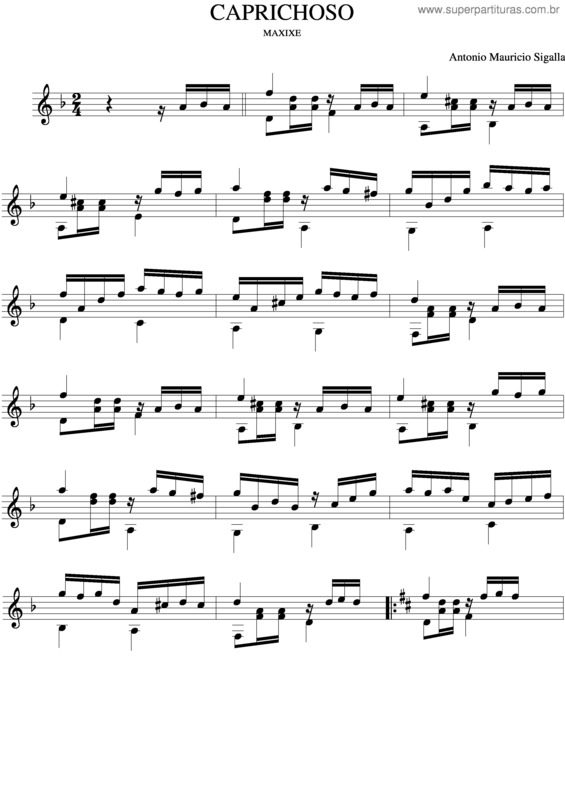 Partitura da música Balanço