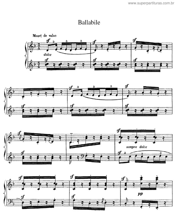 Partitura da música Ballabile