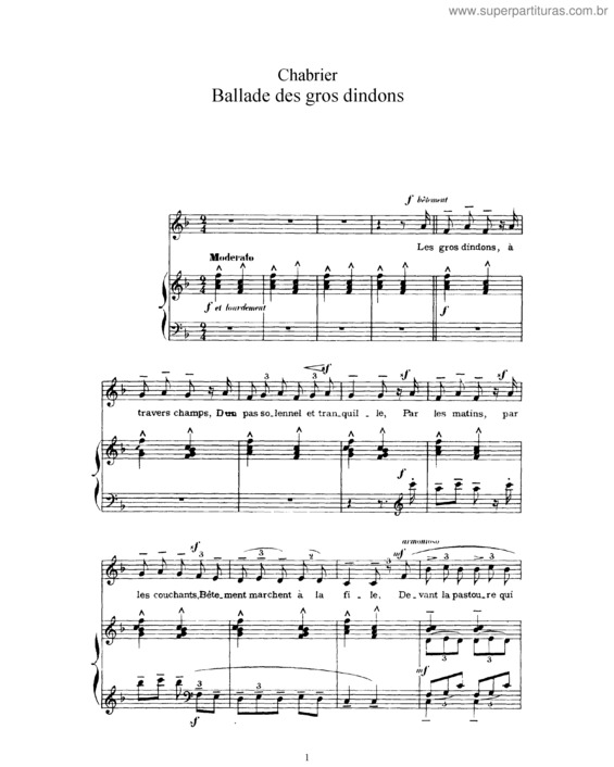 Partitura da música Ballade des gros dindons