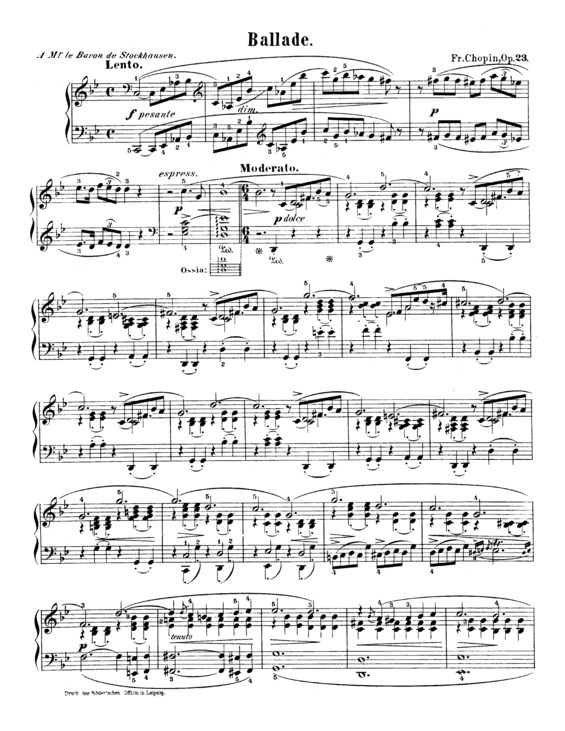 Partitura da música Ballade No. 1