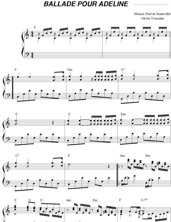 Partitura da música Ballade Pour Adeline v.4