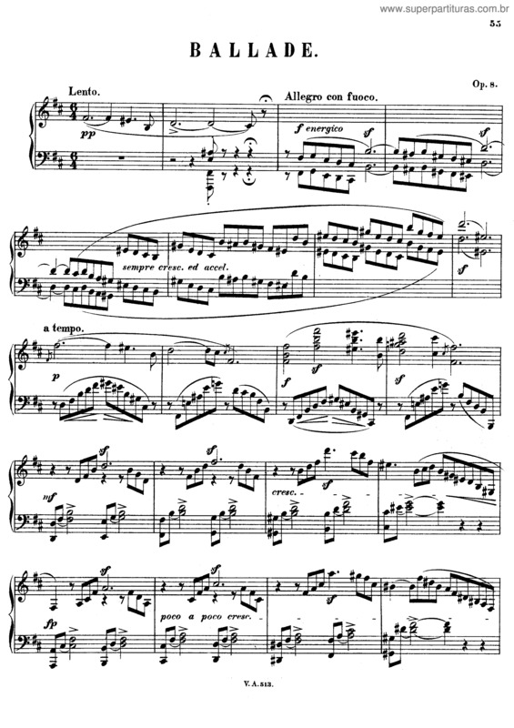 Partitura da música Ballade v.3