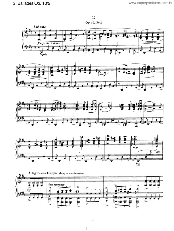 Partitura da música Ballades v.3