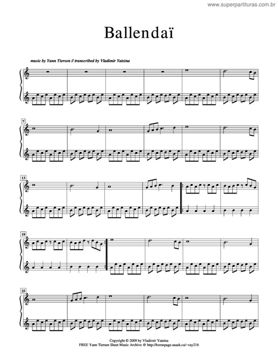 Partitura da música Ballendai