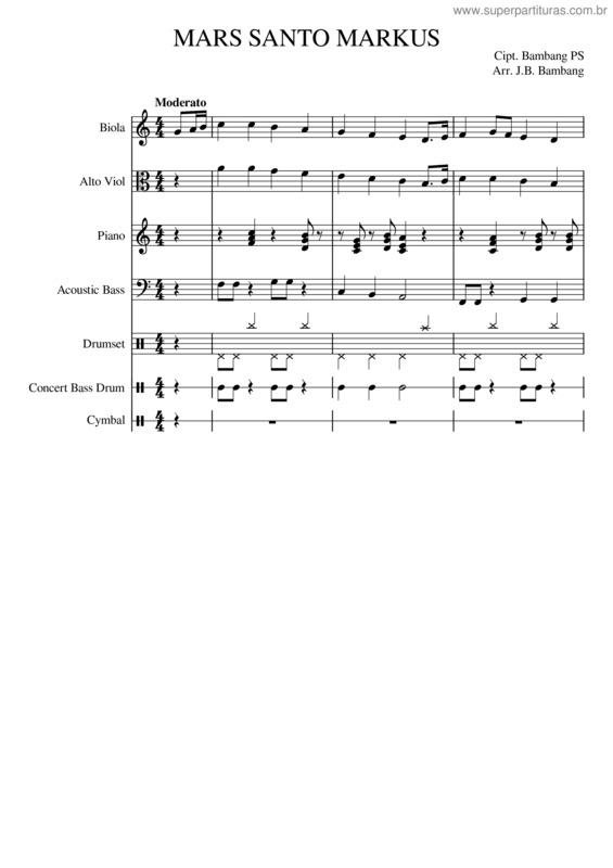 Partitura da música Bambang Ps – Jb. Bambang Mars Santo Markus