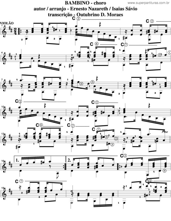 Partitura da música Bambino v.2