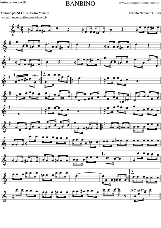 Partitura da música Bambino v.3