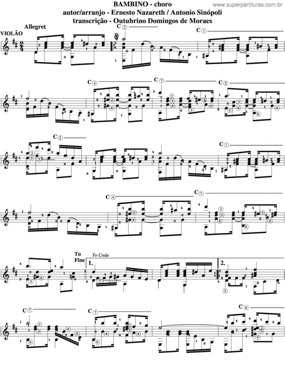 Partitura da música Bambino v.6