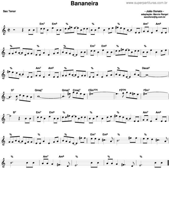 Partitura da música Bananeira v.2