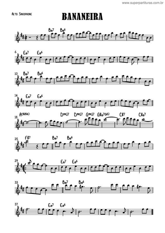 Partitura da música Bananeira v.5