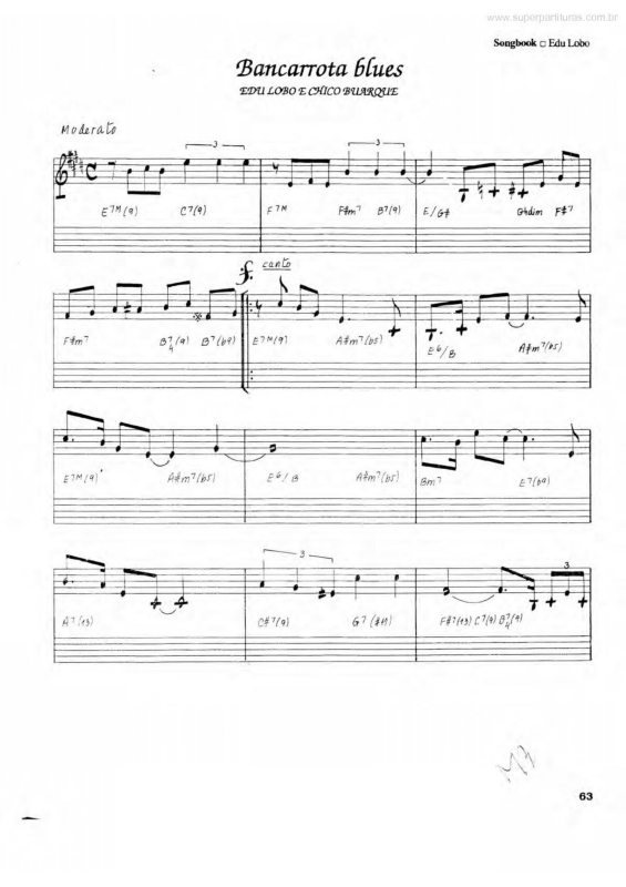 Partitura da música Bancarrota Blues