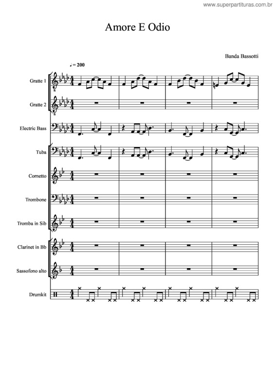 Partitura da música Banda Bassotti Amore E Odio