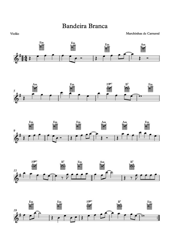 Partitura da música Bandeira Branca v.15