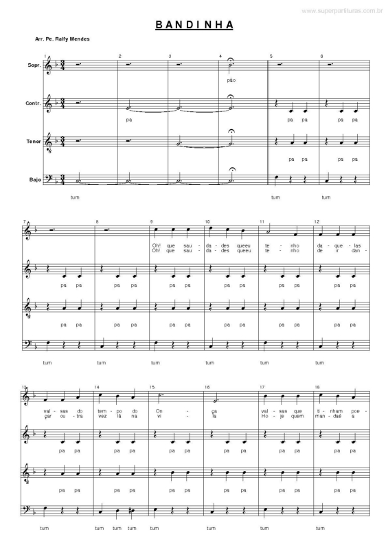 Partitura da música Bandinha