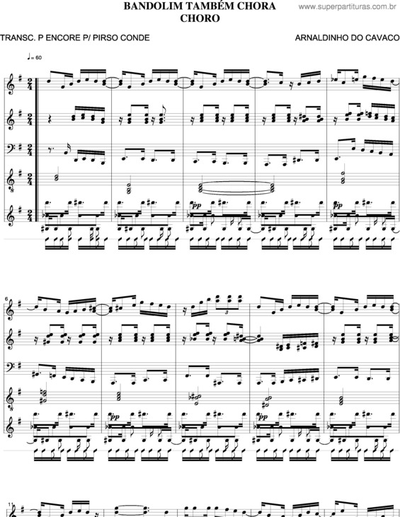 Partitura da música Bandolim Também Chora