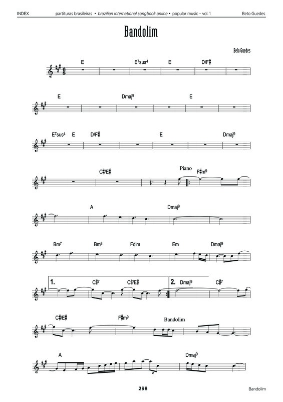 Partitura da música Bandolim